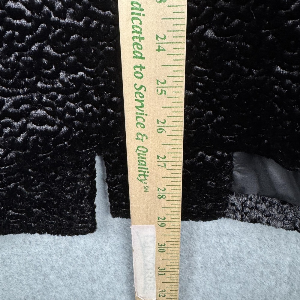 Alfred Dunner Jacket Womens 24W Black Faux Fur Velvet Textured Beaded Open Front - Picture 6 of 7